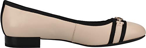 Geox Mujer Bailarinas, Merceditas D WISTREY, señora Bailarinas Clásicas, Zapatos Planos,Zapatos de Verano,Sand/Black,36 EU / 3 UK