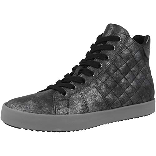 Geox Mujer Botas BLOMIEE, señora Botas con Cordones,Botas Combat,Cordones,Removable Insole,Schwarz,41 EU / 7.5 UK