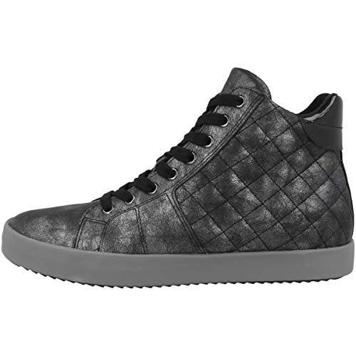 Geox Mujer Botas BLOMIEE, señora Botas con Cordones,Botas Combat,Cordones,Removable Insole,Schwarz,41 EU / 7.5 UK