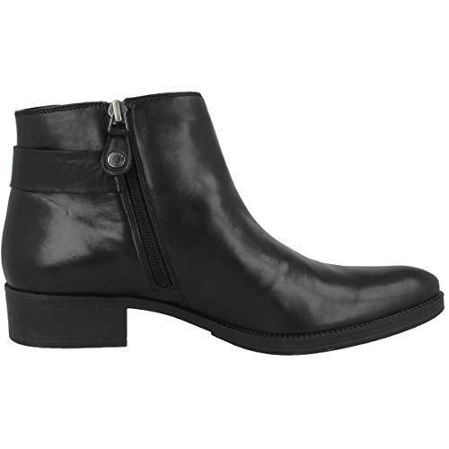 Geox Mujer Botines LACEYIN, señora Botines,Botas,Botas de Media caña,Botines,botín,Tobillo Alto,Cremallera,Removable Insole,Schwarz,37 EU / 4 UK