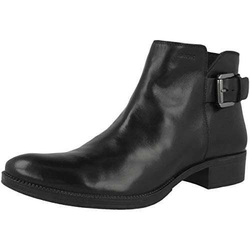 Geox Mujer Botines LACEYIN, señora Botines,Botas,Botas de Media caña,Botines,botín,Tobillo Alto,Cremallera,Removable Insole,Schwarz,37 EU / 4 UK