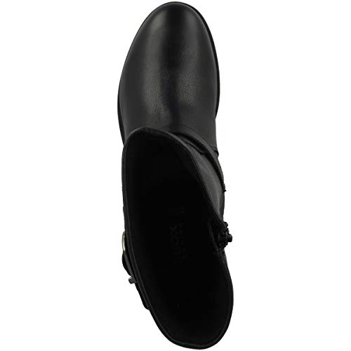 Geox Mujer Botines RAWELLE,señora Botas Estilo Biker,Botines,botín Motorista,Biker,Forrado,Bota de Invierno,Removable Insole,Schwarz,37 EU/4 UK