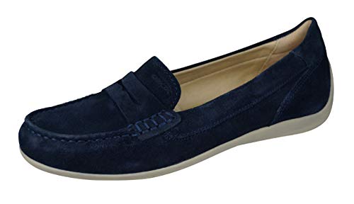 Geox Mujer Mocasines D Yuki, señora Zapatilla Deportiva, Calzado de Medio Zapato,Slip-on,Zapato de Ocio,Slip-in Abierto,DK Navy,38 EU / 5 UK