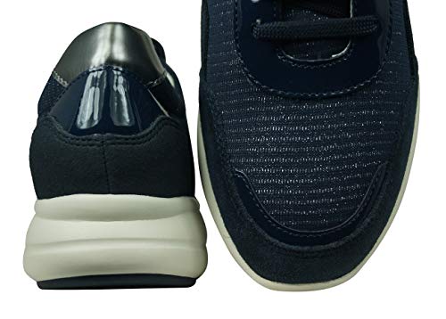 Geox Mujer Zapatos de Cordones D Ophira, señora Calzado Deportivo,Zapato con Cordones,Calzado de Exterior,Deportivo,de Moda,Ocio,Blau,37 EU / 4 UK