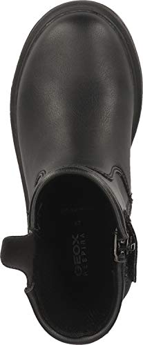 Geox Niñas Botines Eclair Girl, Chica Botas Estilo Biker,Botas,Botines,botín del Motorista,Biker,Remaches,Removable Insole,Schwarz,38 EU / 5 UK