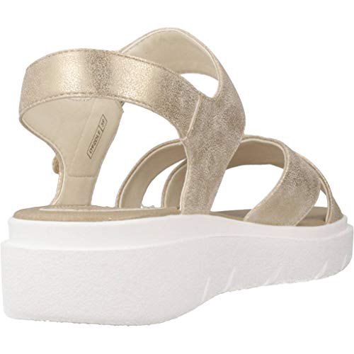 Geox Tamas D92DLE Mujer Sandalias de Vestir,Plataforma Sandalias,fémina Sandalia de la Plataforma,Zapatos de Verano,Sandalia Verano,cómoda Suela,Suela Gruesa,Beige,41 EU