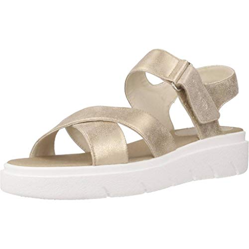 Geox Tamas D92DLE Mujer Sandalias de Vestir,Plataforma Sandalias,fémina Sandalia de la Plataforma,Zapatos de Verano,Sandalia Verano,cómoda Suela,Suela Gruesa,Beige,41 EU