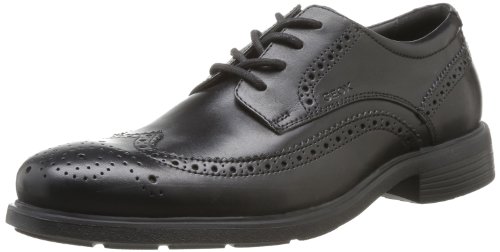 Geox U Dublin B, Zapatos de Cordones Brogue Hombre, Negro (BLACKC9999), 41 EU