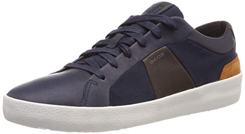 Geox U WARLEY B, Zapatillas Hombre, Azul (Navy/Coffee C4339), 45 EU