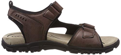 Geox Uomo Sandal Strada A, Sandalias con Punta Abierta Hombre, Marrón (Coffee C6009) 44 EU
