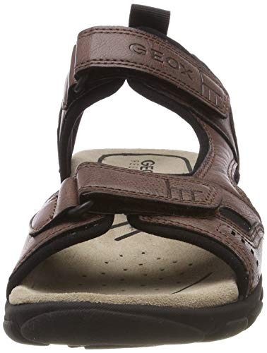 Geox Uomo Sandal Strada A, Sandalias con Punta Abierta Hombre, Marrón (Coffee C6009) 44 EU