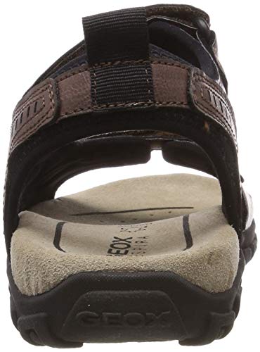 Geox Uomo Sandal Strada A, Sandalias con Punta Abierta Hombre, Marrón (Coffee C6009) 44 EU