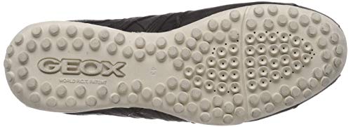 Geox UOMO Snake A, Zapatillas Hombre, Black/Dk Grey C0005, 43