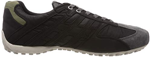 Geox UOMO Snake A, Zapatillas Hombre, Black/Dk Grey C0005, 43