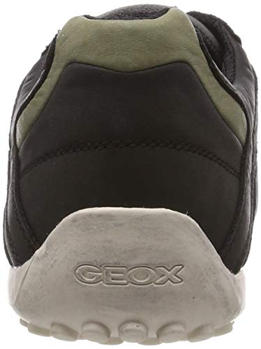 Geox UOMO Snake A, Zapatillas Hombre, Black/Dk Grey C0005, 43
