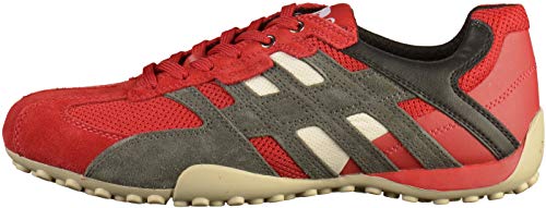 Geox UOMO Snake K, Zapatillas Hombre, Red (Red/Black C0020), 41 EU