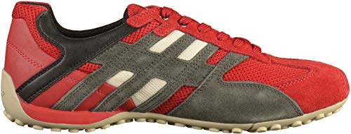 Geox UOMO Snake K, Zapatillas Hombre, Red (Red/Black C0020), 41 EU