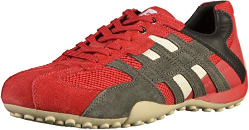 Geox UOMO Snake K, Zapatillas Hombre, Red (Red/Black C0020), 41 EU