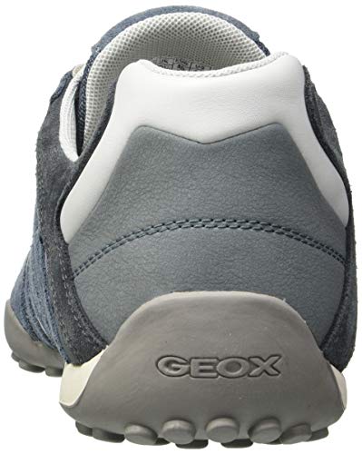 Geox UOMO Snake L, Zapatillas Bajas de Deporte. Hombre, Azul Jeans White, 42 EU