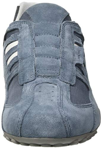 Geox UOMO Snake L, Zapatillas Bajas de Deporte. Hombre, Azul Jeans White, 46 EU