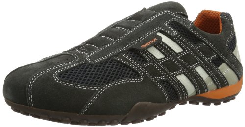 Geox UOMO Snake L, Zapatillas Hombre, Gris (Dk Grey/Off White C1300), 42 EU