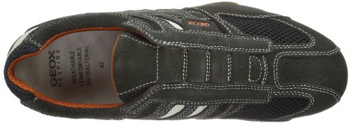 Geox UOMO Snake L, Zapatillas Hombre, Gris (Dk Grey/Off White C1300), 42 EU