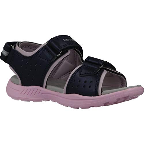 Geox VANIETT Girl J926AB Niñas Sandalias de Vestir,Senderismo Sandalias,Chica Sandalia para Exterior,Sándalo Deportivo,Velcro,Cierre de Velcro Triple,Azul,28 EU