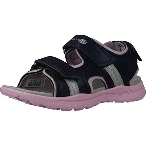 Geox VANIETT Girl J926AB Niñas Sandalias de Vestir,Senderismo Sandalias,Chica Sandalia para Exterior,Sándalo Deportivo,Velcro,Cierre de Velcro Triple,Azul,28 EU