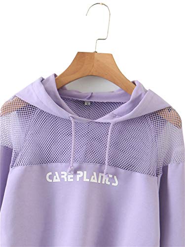 ghn Elegante Mujer Blusas Una Mujer Suelta Camiseta De Estilo Coreano Empalme De Gasa 2020 Nueva Casual Sudaderas Con Capucha Loog-Sleeve Pullovers O-Neck Harajuku Short Hoodie Mujeres Casual Camisa