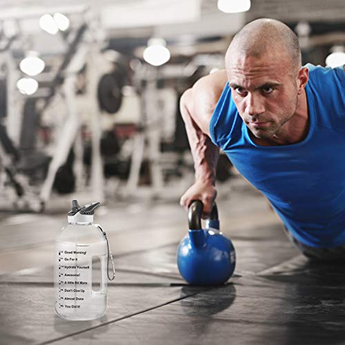 GHONLZIN Botella de Agua Deportiva, 2.5L Water Bottle, Botella Agua sin BPA Reutilizable Botellas de Agua con Marcador de Tiempo para Athletic, Bici, Gimnasio, Oficina