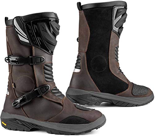 Gianni Falco Botas de moto Touring Mixto 3 ADV piel marrón impermeables (44 EU)