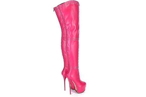 GIARO Botines de tallas grandes Sophia fucsia mate para mujer, color Rojo, talla 43 EU