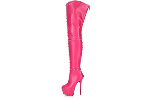 GIARO Botines de tallas grandes Sophia fucsia mate para mujer, color Rojo, talla 43 EU