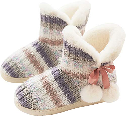 GILKUO Zapatillas de Estar por Casa Mujer Invierno Botas Pantuflas Botines Calentitas Zapatillas Casa Cerradas Talla 39 40