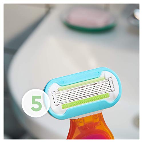 Gillette Venus Snap Maquinilla de Afeitar Mujer Portátil de 5 Hojas con Revestimento Similar al Diamante
