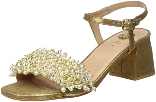 Gioseppo 45314, Zapatos de tacón con Punta Abierta Mujer, Dorado (Oro), 36 EU