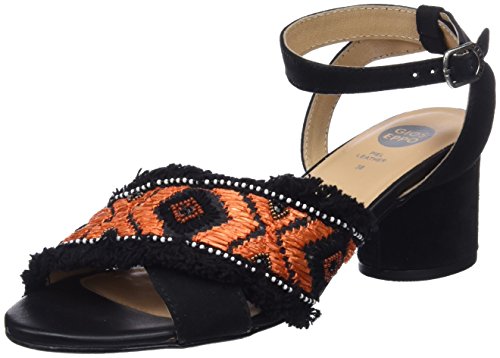Gioseppo 45332, Sandalias con Punta Abierta Mujer, Negro (Black), 37 EU