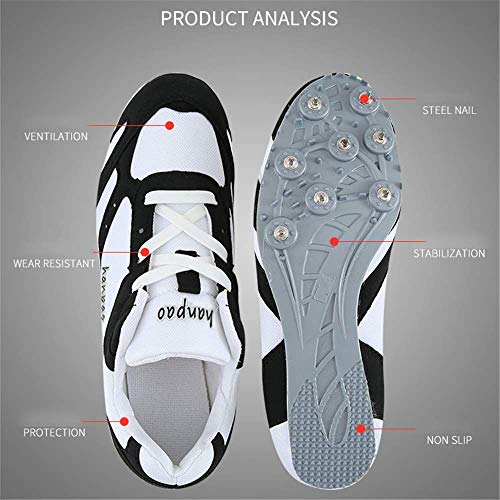 GLEYDY Zapatillas De Atletismo Hombres Mujeres, 8 uñas Niños Niñas Atletismo Calzado Transpirable Y Zapatos De Entrenamiento Adecuado Resistente para Zapatillas De Deporte Sprint Profesionales,38EU
