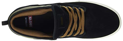 Globe Motley Mid, Zapatilla de Skate Unisex Adulto, Negro/Verde Tortuga, 39 EU