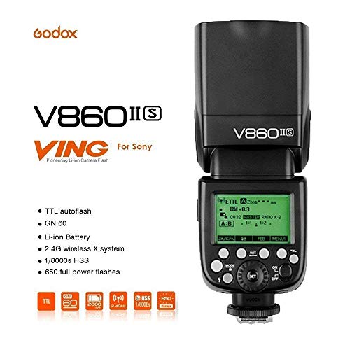 Godox Ving V860II-S 2.4G TTL Li-on Batería Cámara Flash Speedlite para Sony HVL-F60M,HVL-F43M, HVL-F32M(V860II-S)