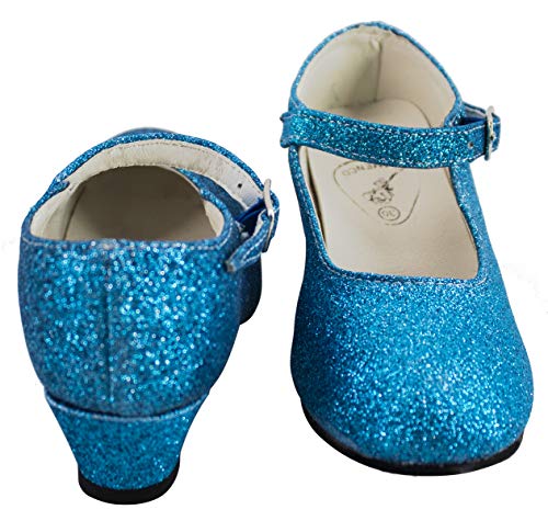Gojoy shop- Zapato con Tacón de Danza Baile Flamenco o Sevillanas para Niña y Mujer, 5 Colores Disponibles (P- Azul Clara, 41)