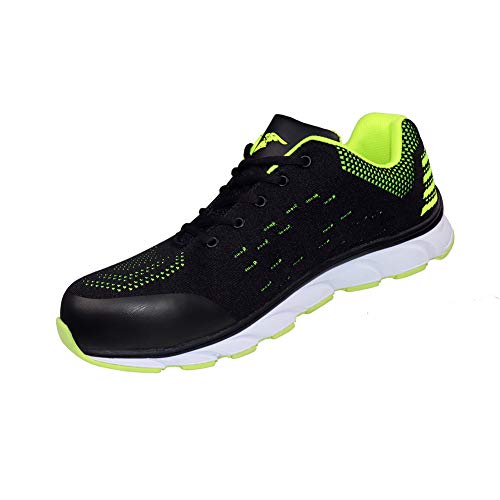 Goodyear Workwear GYSHU1571 - Zapatillas de seguridad para hombre (metal, sin compuesto), 9 UK, negro/verde, 1