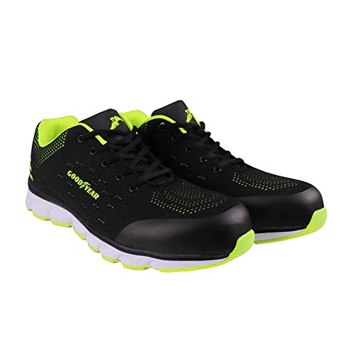 Goodyear Workwear GYSHU1571 - Zapatillas de seguridad para hombre (metal, sin compuesto), 9 UK, negro/verde, 1