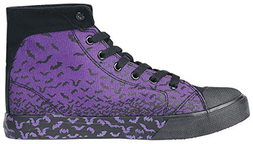 Gothicana by EMP Walk The Line Mujer Deportivas Altas Lila/Negro EU41, Textil,