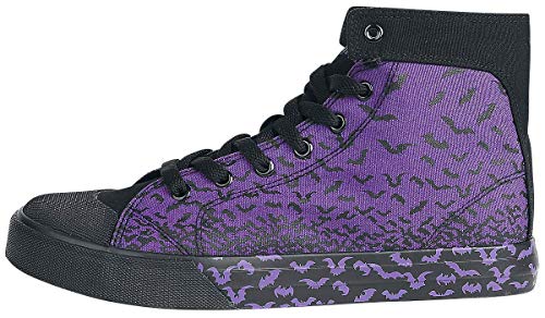 Gothicana by EMP Walk The Line Mujer Deportivas Altas Lila/Negro EU41, Textil,