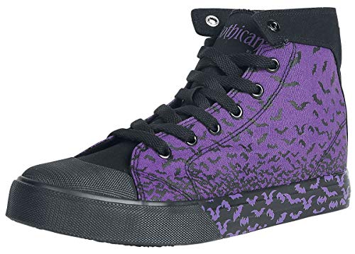 Gothicana by EMP Walk The Line Mujer Deportivas Altas Lila/Negro EU41, Textil,
