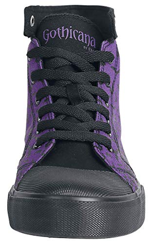 Gothicana by EMP Walk The Line Mujer Deportivas Altas Lila/Negro EU41, Textil,