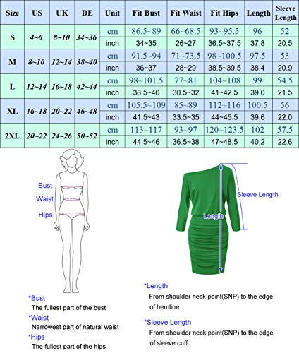 GRACE KARIN Vestido de Tubo de un Hombro Bodycon Midi Vestido Ajustado Vestidos de cóctel Fiesta de Noche Vestido de Boda del Club M CLS02462-1