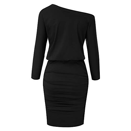 GRACE KARIN Vestido de Tubo de un Hombro Bodycon Midi Vestido Ajustado Vestidos de cóctel Fiesta de Noche Vestido de Boda del Club M CLS02462-1