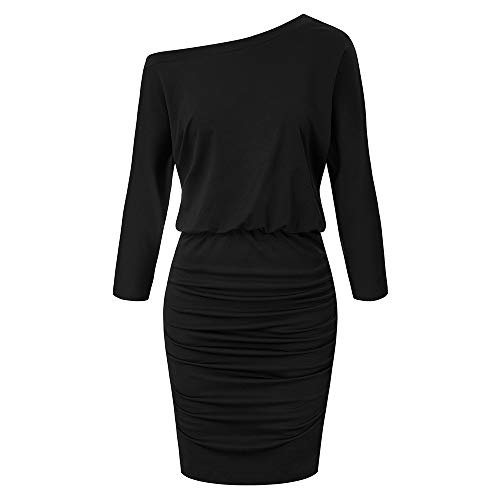 GRACE KARIN Vestido de Tubo de un Hombro Bodycon Midi Vestido Ajustado Vestidos de cóctel Fiesta de Noche Vestido de Boda del Club M CLS02462-1